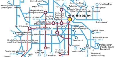 Карта на Хирошима транспорт