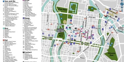 Забележителности в Града картата